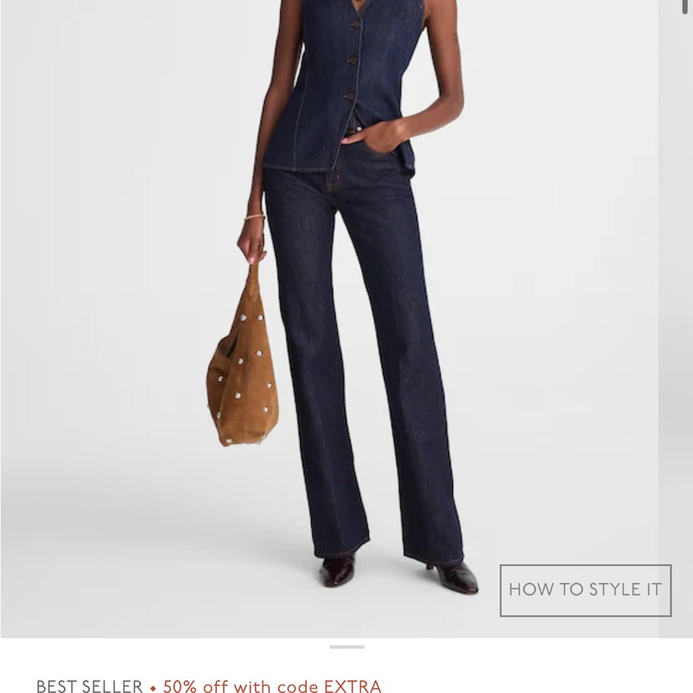 NWT Madewell Bootcut Women's Dark Blue Denim Jeans